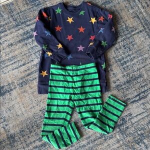 Primary Navy Star Pullover and Striped Leggings